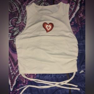 Heart crop tang top with ties (L)